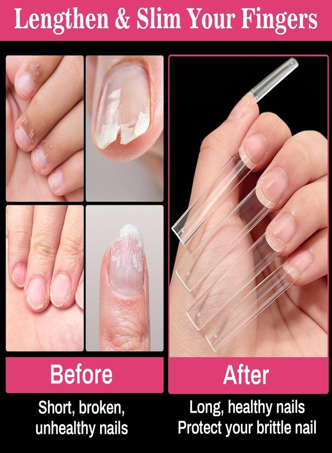 RAQEHO 240PCS Nail Tips - 12 Sizes C Curved Long Square, 2XL Extra Long Fake Nails, Clear Press On NailTips, Half Cover Tips Stuff for NailExtensions, XXL Long NailsSupplies for Nail Salon Home DIY - Image 5